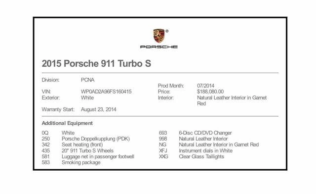 2015 Porsche 991 Turbo S - Image 2 of 2