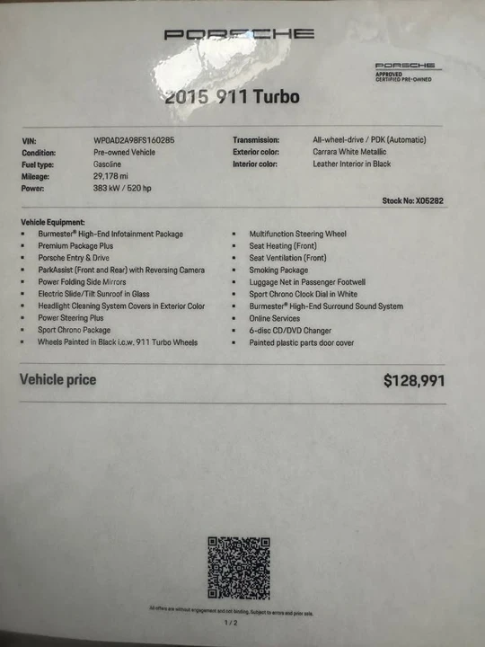 2015 Porsche 991 Turbo - Image 12 of 12