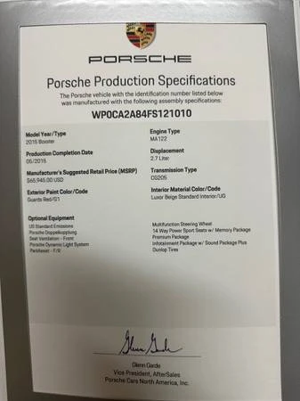 2015 Porsche 981 Boxster - Image 13 of 14