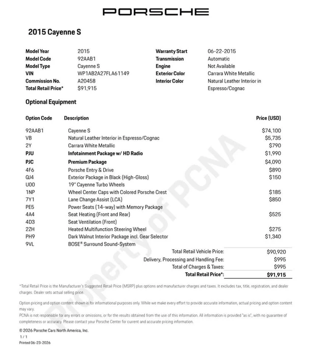 2015 Porsche 958 Cayenne S - Image 17 of 17
