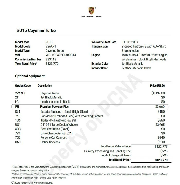 2015 Porsche 958 Cayenne Turbo - Image 24 of 24