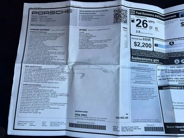 2015 Porsche 981 Cayman - Image 2 of 21