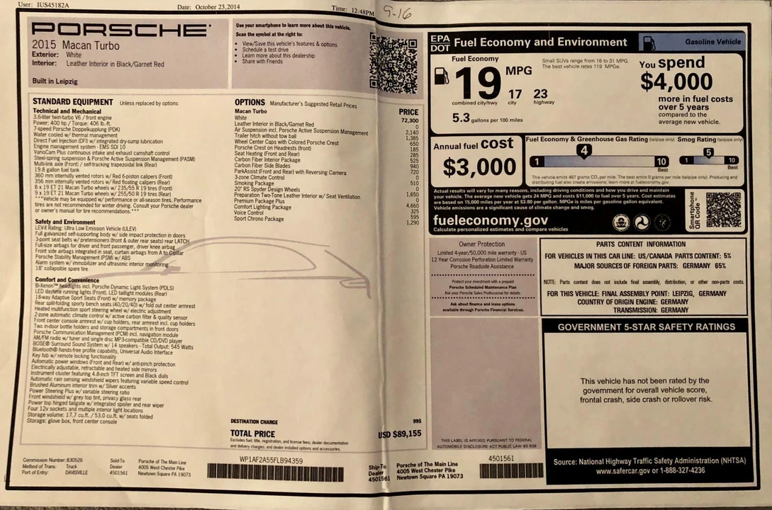 2015 Porsche Macan Turbo - Image 13 of 31