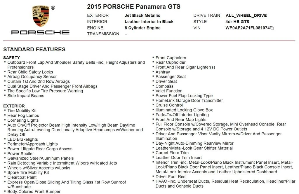 2015 Porsche 970 Panamera GTS - Image 14 of 19