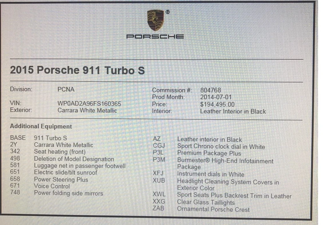 2015 Porsche 991 Turbo S - Image 19 of 19