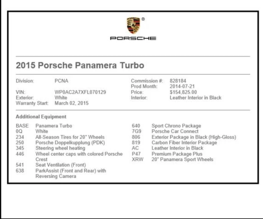 2015 Porsche 970 Panamera Turbo - Image 16 of 18
