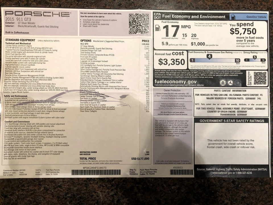 2015 Porsche 991 GT3 - Image 21 of 23