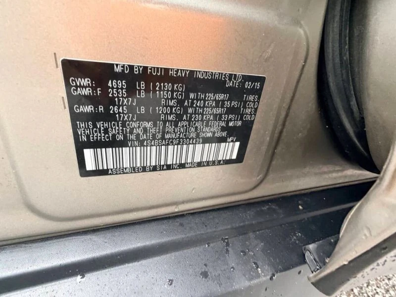 2015 Subaru Outback 5th Gen - Image 8 of 12