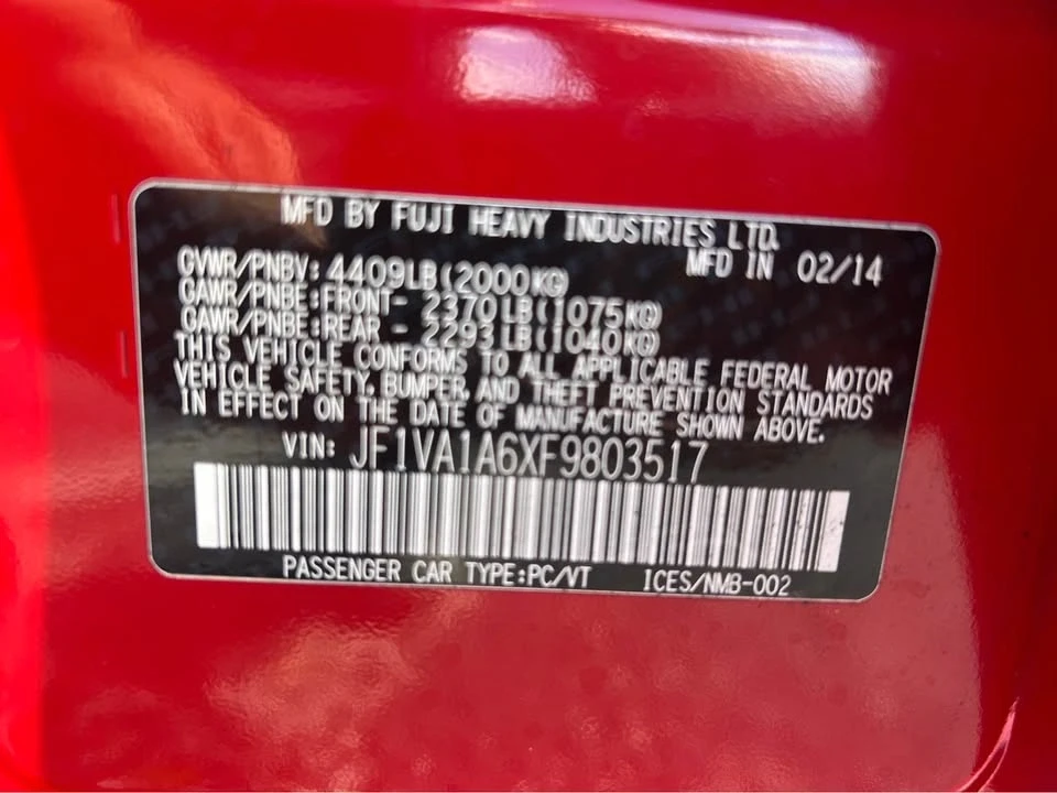 2015 Subaru Impreza WRX 4th Gen - Image 15 of 15