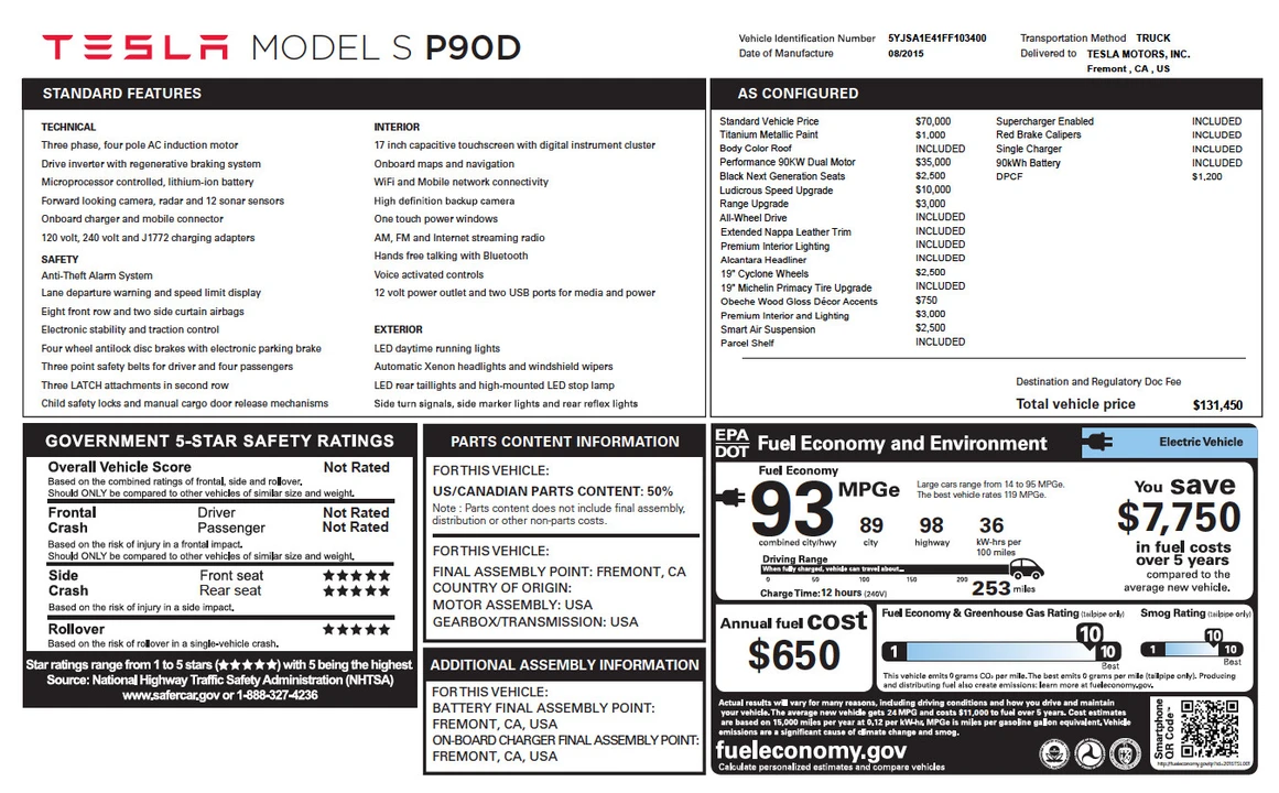 2015 Tesla Model S - Image 21 of 21