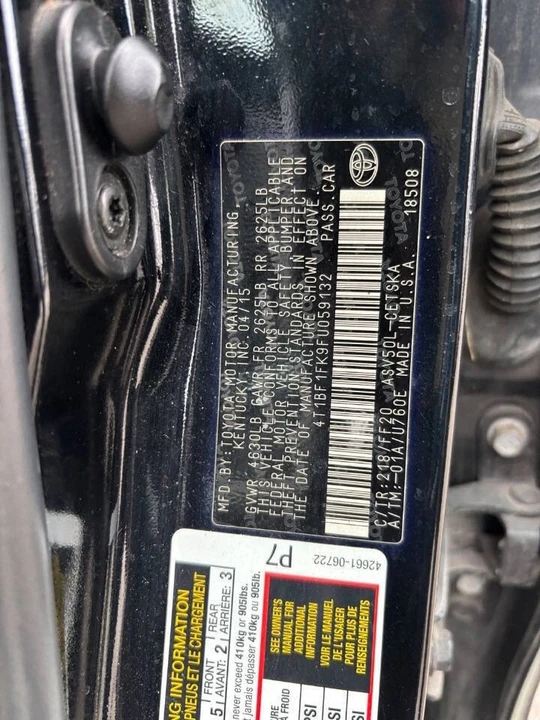 2015 Toyota Camry 7th Gen - Image 19 of 19