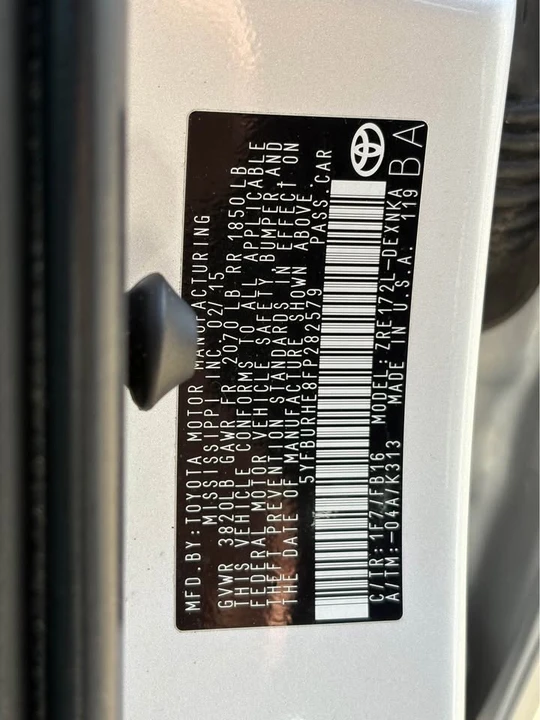 2015 Toyota Corolla 11th Gen - Image 11 of 11