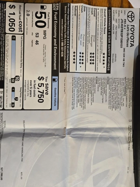 2015 Toyota Prius 3rd Gen - Image 5 of 10