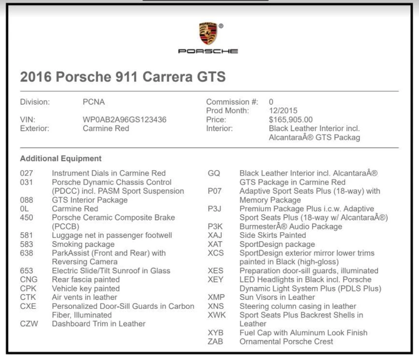 2016 Porsche 991 Carrera GTS - Image 2 of 8