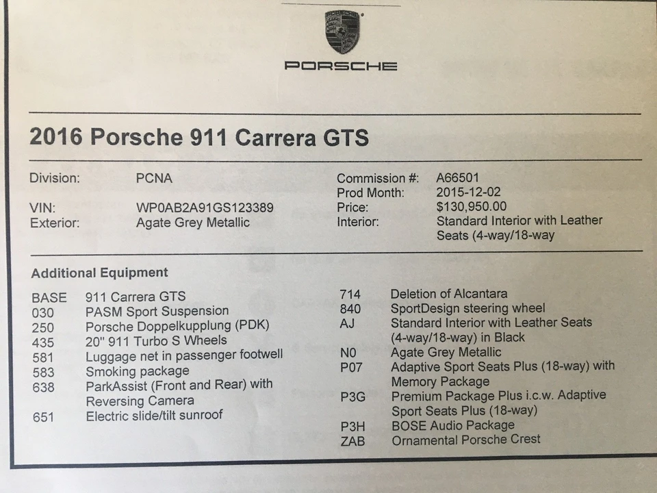 2016 Porsche 991 Carrera GTS - Image 2 of 9