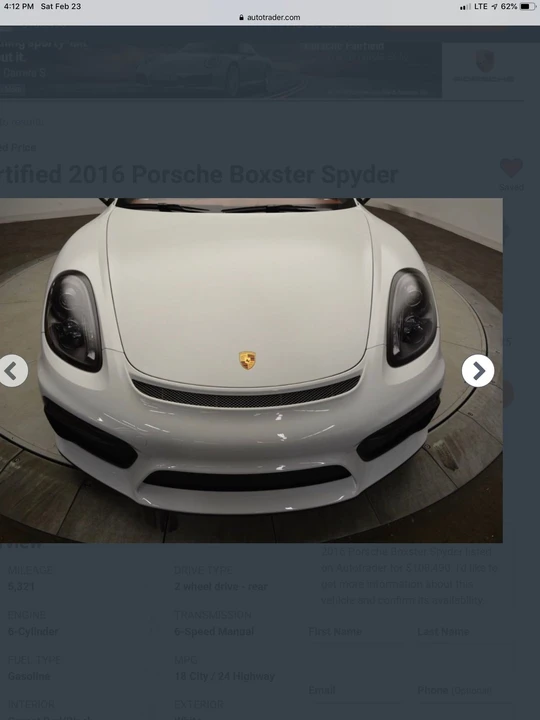 2016 Porsche 981 Boxster Spyder - Image 9 of 31
