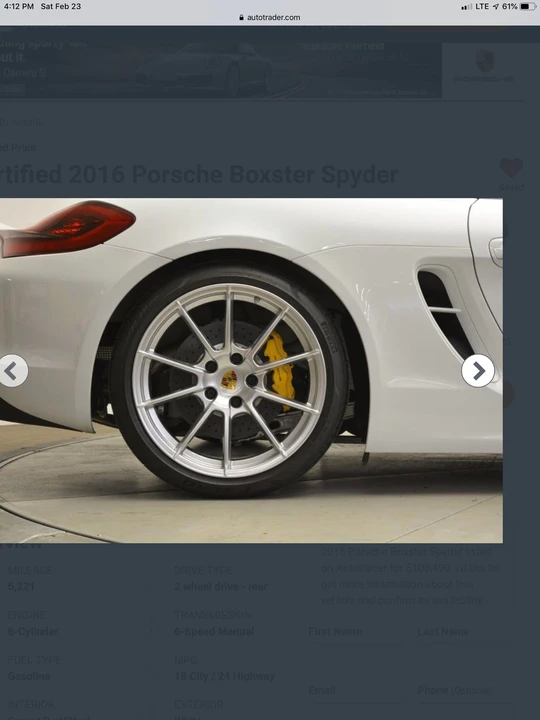 2016 Porsche 981 Boxster Spyder - Image 3 of 31