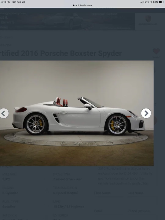 2016 Porsche 981 Boxster Spyder - Image 6 of 31