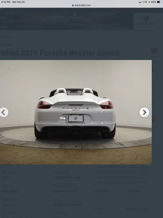 2016 Porsche 981 Boxster Spyder - Image 8 of 31