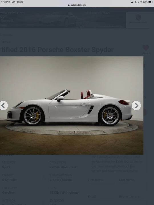 2016 Porsche 981 Boxster Spyder - Image 7 of 31