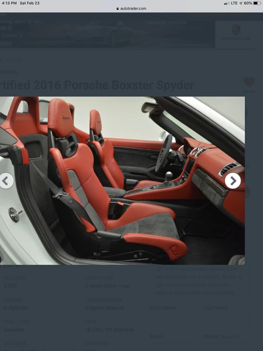 2016 Porsche 981 Boxster Spyder - Image 14 of 31