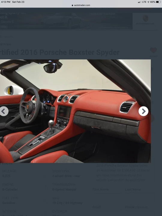 2016 Porsche 981 Boxster Spyder - Image 15 of 31