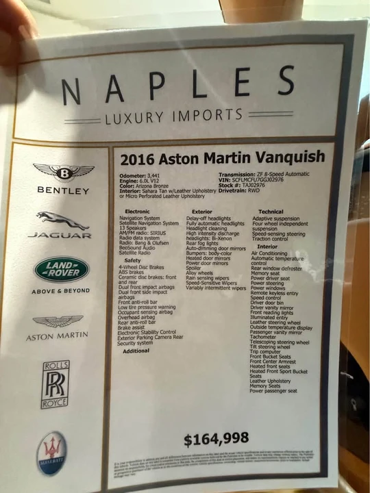 2016 Aston Martin Vanquish 2nd Gen - Image 19 of 19
