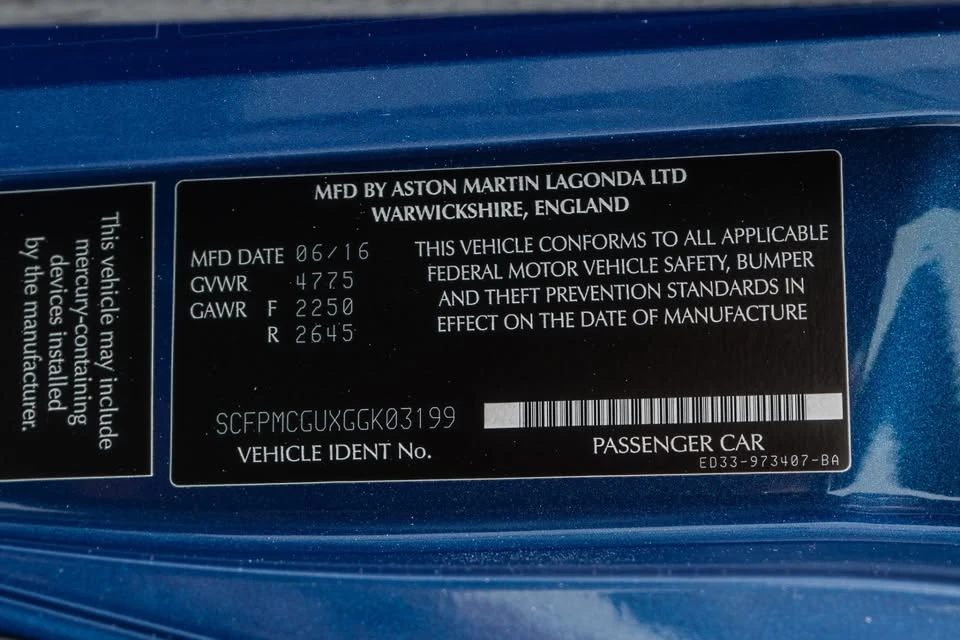 2016 Aston Martin Vanquish 2nd Gen - Image 19 of 19