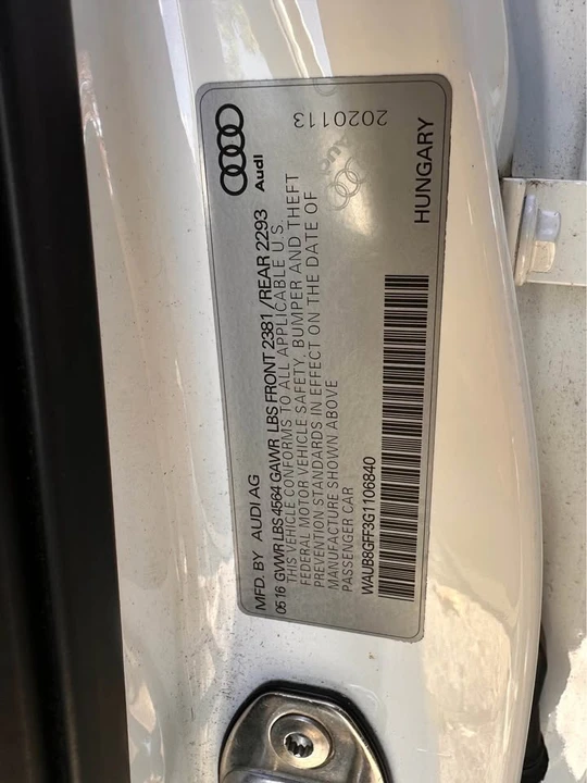 2016 Audi 8V A3 - Image 9 of 11