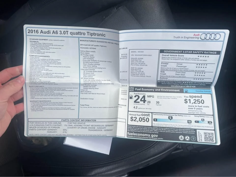 2016 Audi C7 A6 - Image 17 of 17