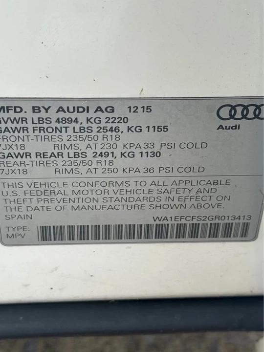 2016 Audi 8U Q3 - Image 20 of 20