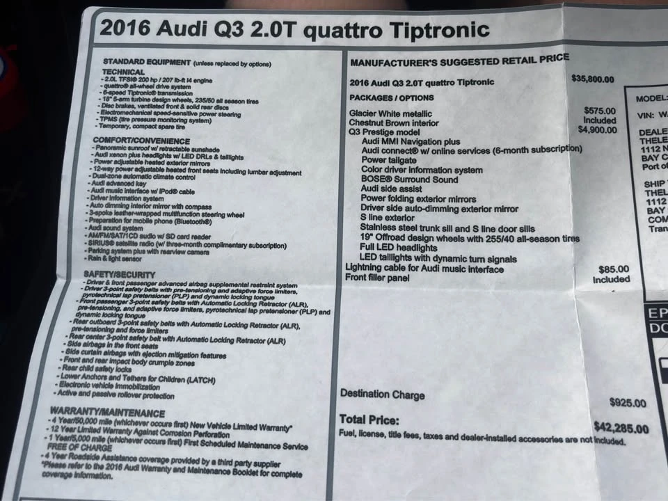 2016 Audi 8U Q3 - Image 11 of 13