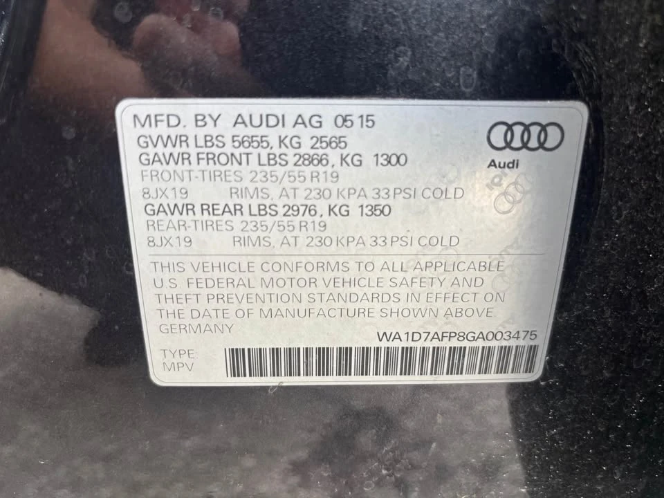 2016 Audi 8R Q5 - Image 16 of 16