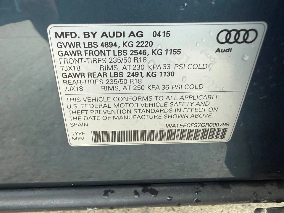 2016 Audi 8R Q5 - Image 8 of 23