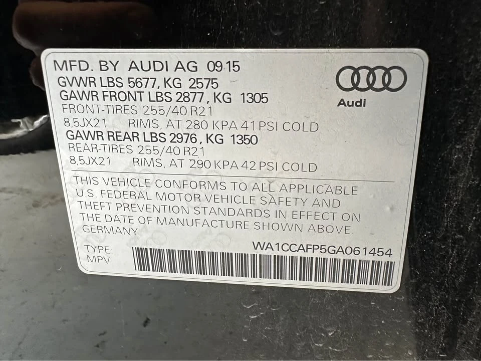 2016 Audi 8R SQ5 - Image 13 of 13