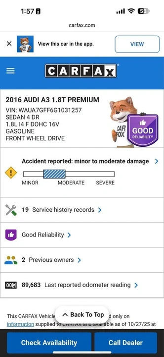 2016 Audi 8V A3 - Image 13 of 14