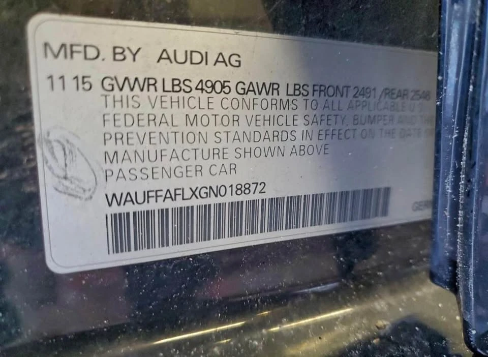 2016 Audi B8 A4 - Image 11 of 11