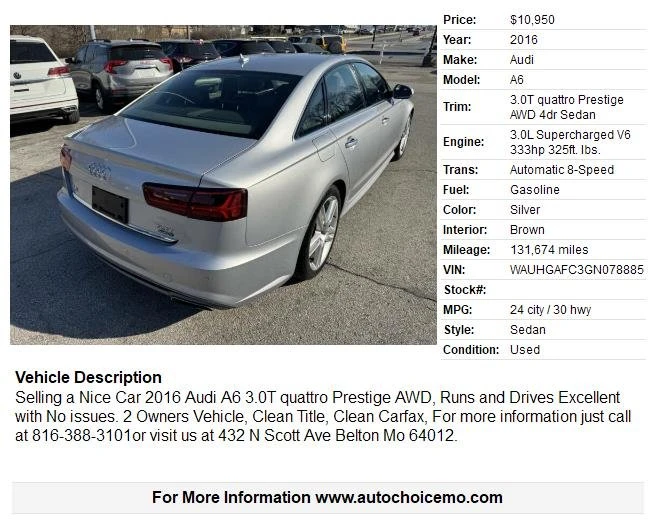 2016 Audi C7 A6 - Image 2 of 20