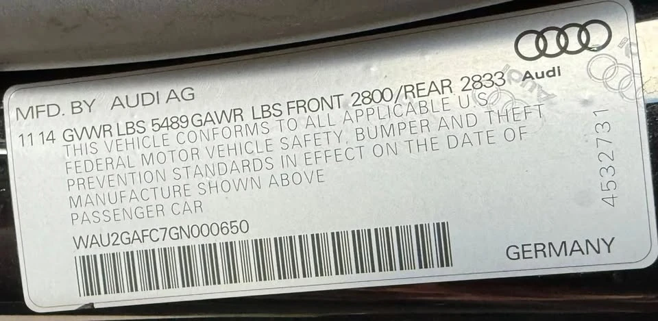 2016 Audi C7 A7 - Image 5 of 19