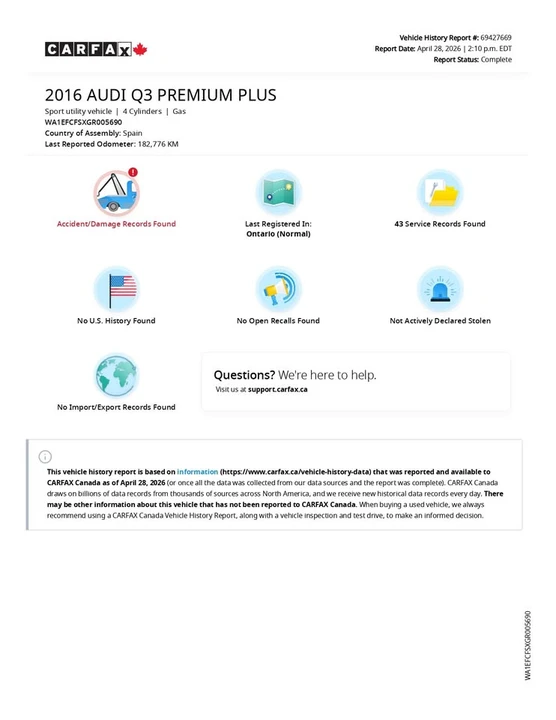 2016 Audi 8U Q3 - Image 2 of 20
