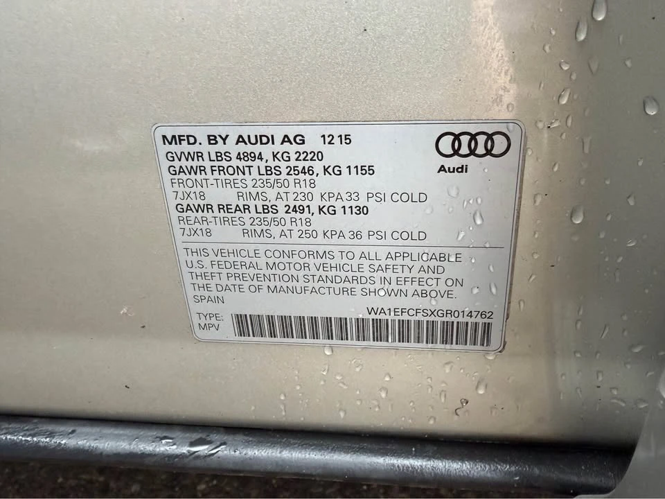 2016 Audi 8U Q3 - Image 17 of 17