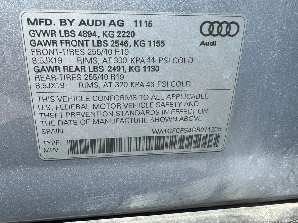2016 Audi 8U Q3 - Image 12 of 12