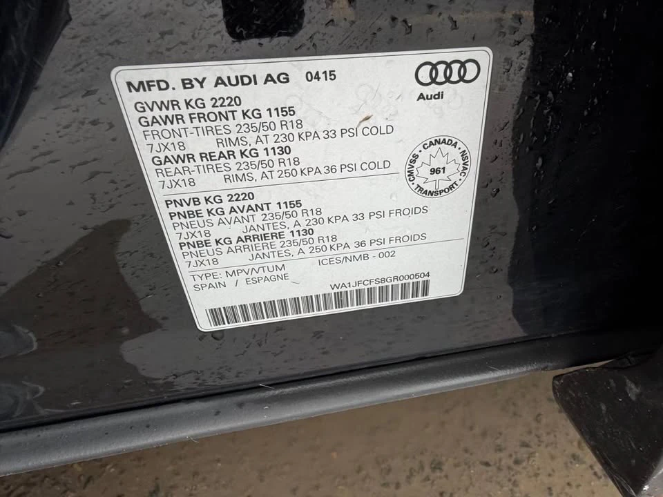 2016 Audi 8U Q3 - Image 18 of 18