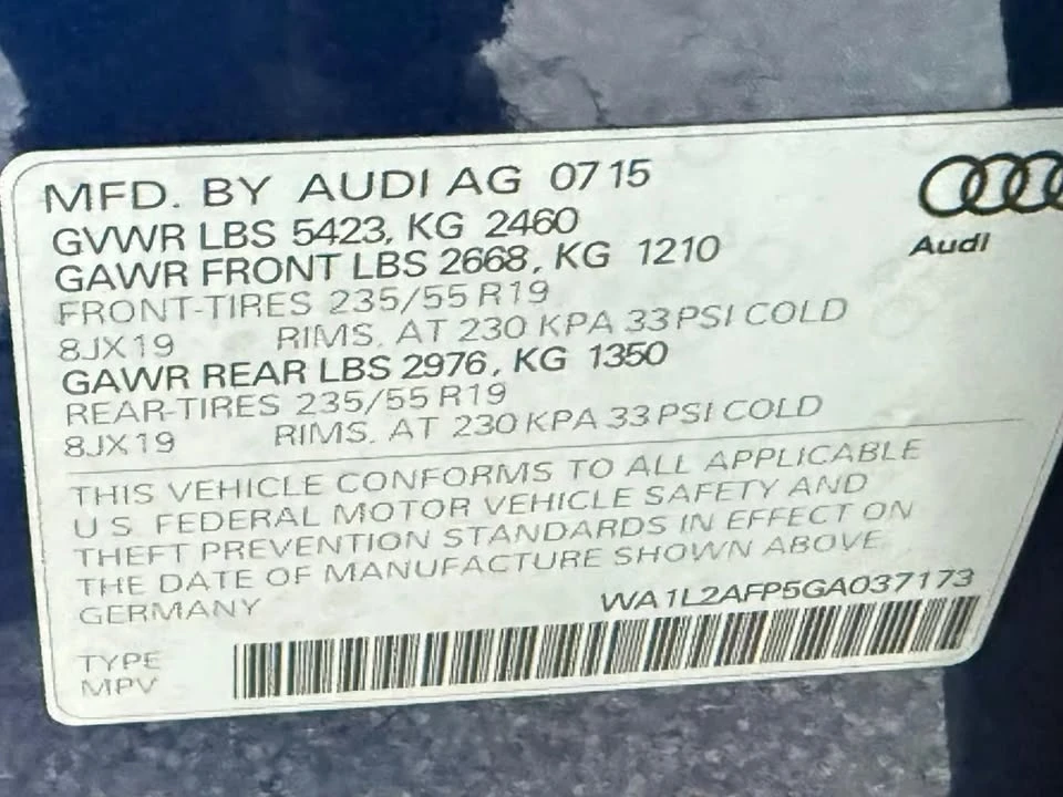 2016 Audi 8R Q5 - Image 5 of 17