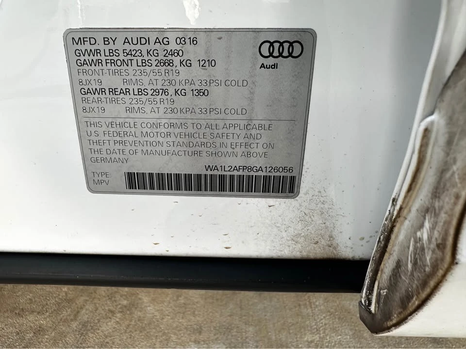 2016 Audi 8R Q5 - Image 14 of 14