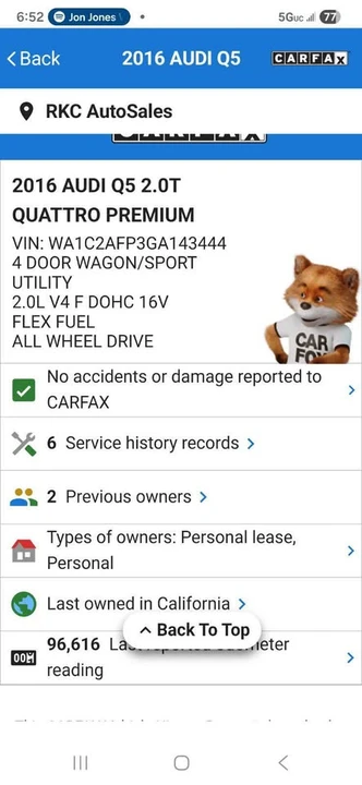 2016 Audi 8R Q5 - Image 16 of 17