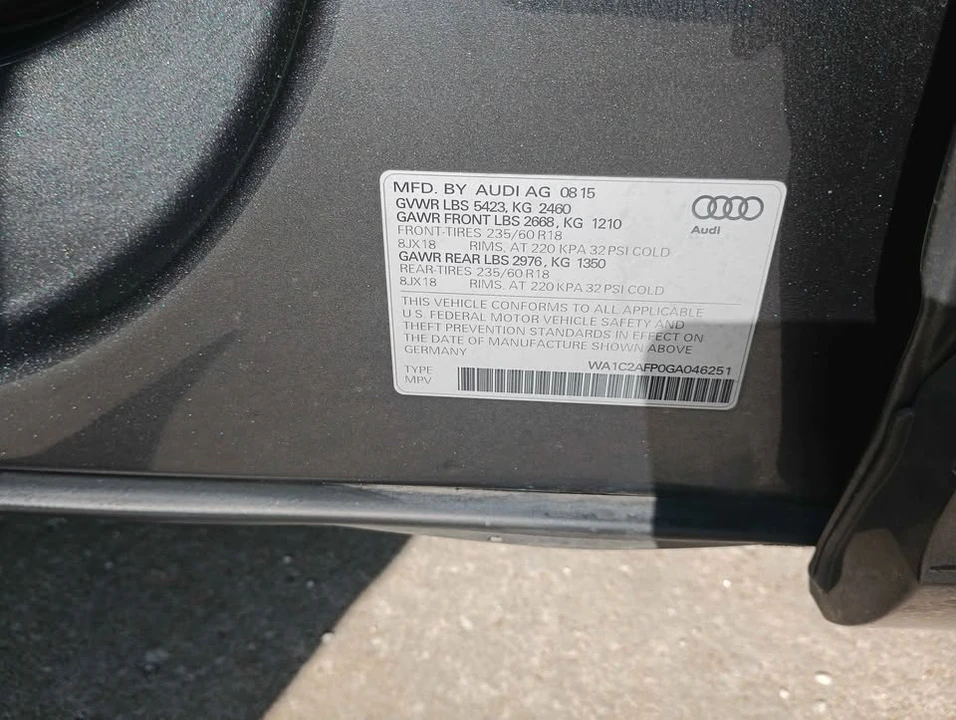 2016 Audi 8R Q5 - Image 19 of 20