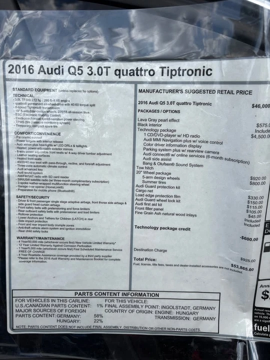 2016 Audi 8R Q5 - Image 13 of 13