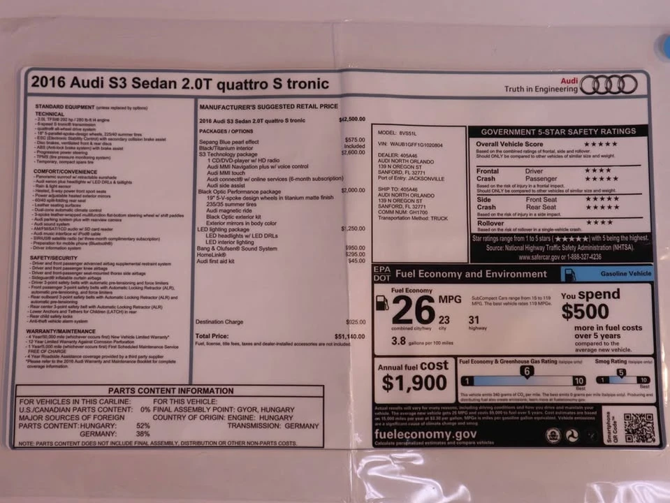 2016 Audi 8V S3 - Image 15 of 20