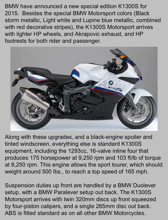 2016 BMW K1200 & K1300 - Image 2 of 2
